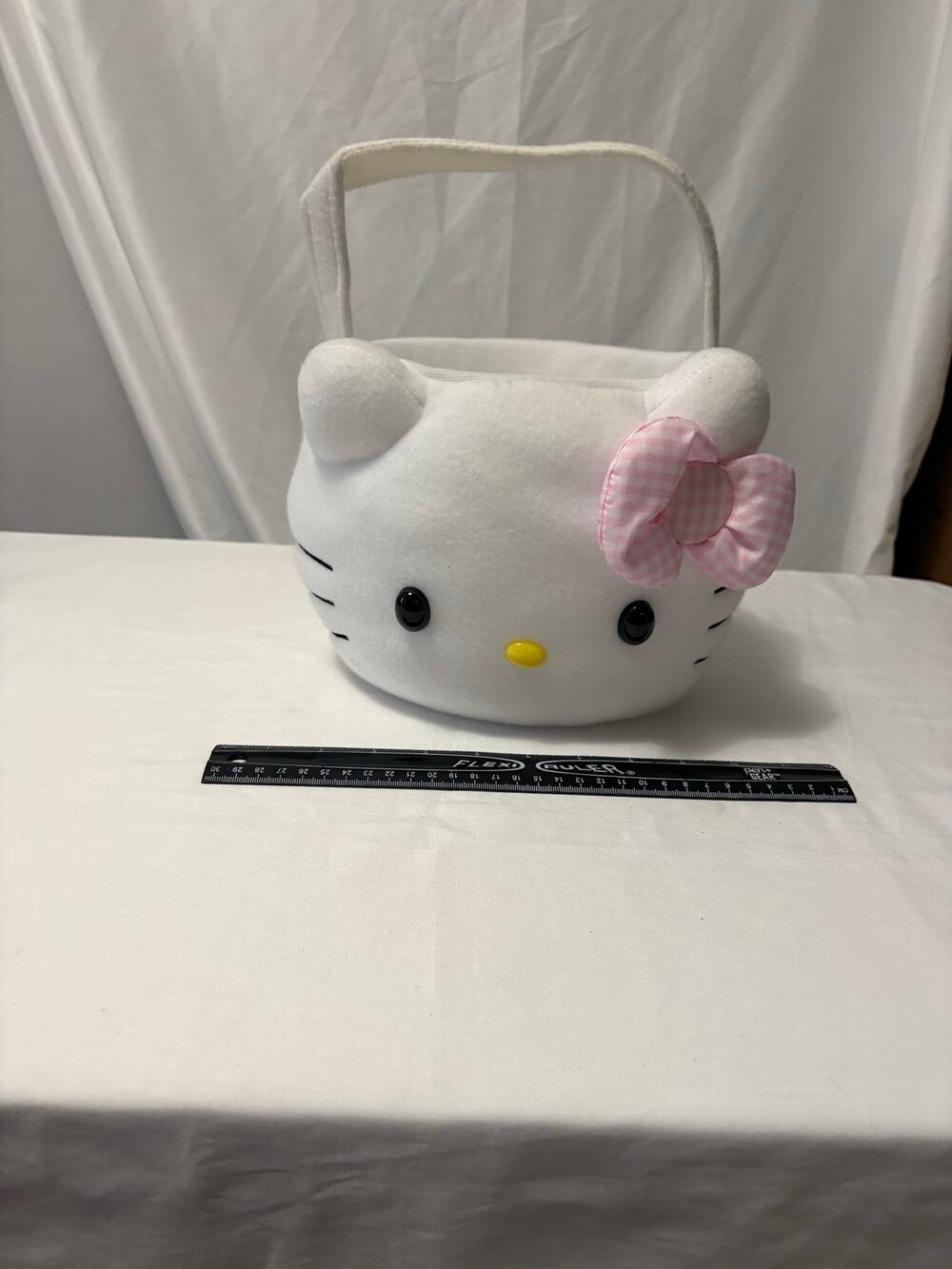 Hello Kitty Plush Basket Easter Gingham Pink Bow Tote Bag Sanrio 2025